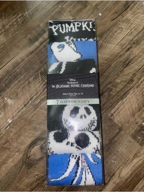 Disney The Nightmare Before Christmas 7 Days Of Cozy Mens Socks Size 6 - 12